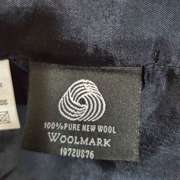 LIZ CLAIBORNE one-button blue wool blazer 4 - Picture 8 of 11